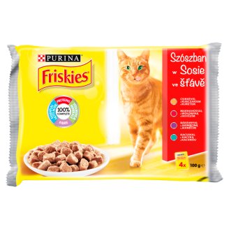 Friskies w sosie Pełnoporcjowa karma dla dorosłych kotów 400 g (4 sztuki)