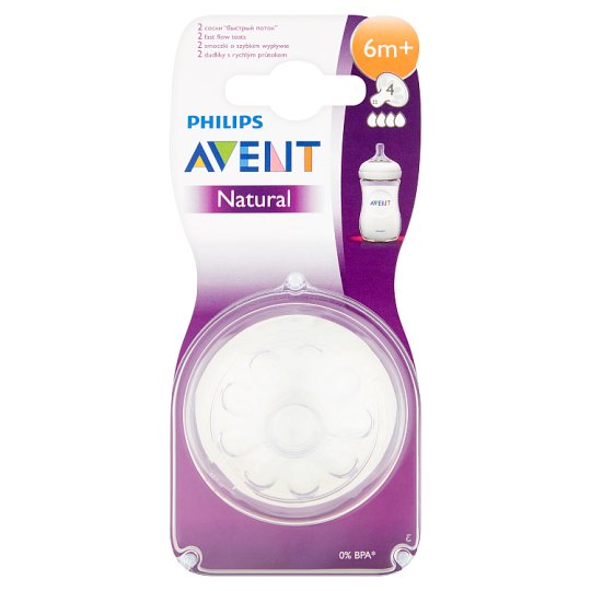 Avent Natural Smoczki o szybkim wypływie od 6 miesiąca 2 sztuki