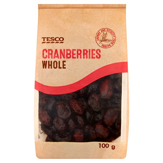 Tesco Żurawina cała kandyzowana 100 g
