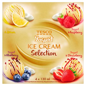 Tesco Lody jogurtowe mix smaków 520 ml (4 sztuki)