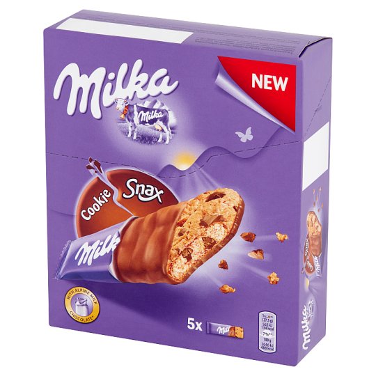Milka Cookie Snax Ciastko z kawałkami czekolady 137,5 g (5 x 27,5 g)