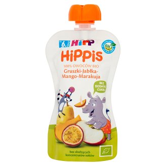 HiPP BIO HiPPiS Gruszki-Jabłka-Mango-Marakuja Mus owocowy po 6. miesiącu 100 g