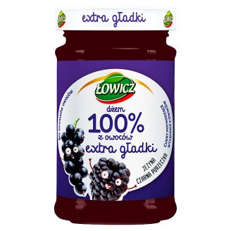 Łowicz Dżem 100% z owoców extra gładki jeżyna czarna porzeczka 235 g