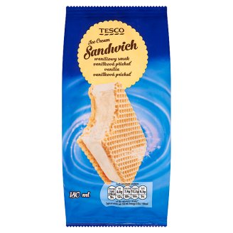 Tesco Vanilla Sandwich Ice Cream 180 ml