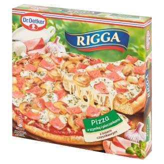 Dr. Oetker Rigga Pizza z szynką i pieczarkami z sosem czosnkowym 270 g