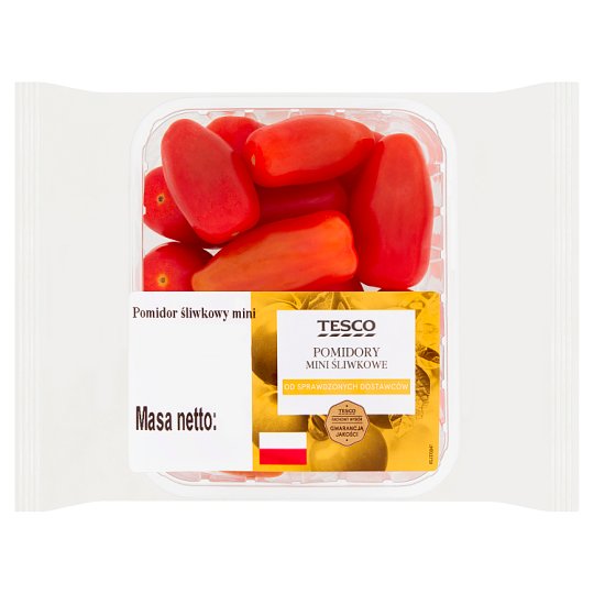 Tesco Pomidory mini śliwkowe 250 g