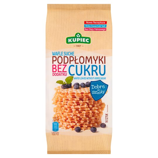 Kupiec Wafle suche podpłomyki bez dodatku cukru 145 g (16 sztuk)