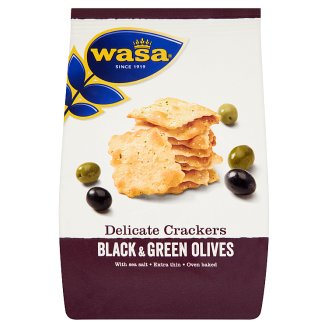 Wasa Ekstracienkie krakersy z czarnymi i zielonymi oliwkami 150 g