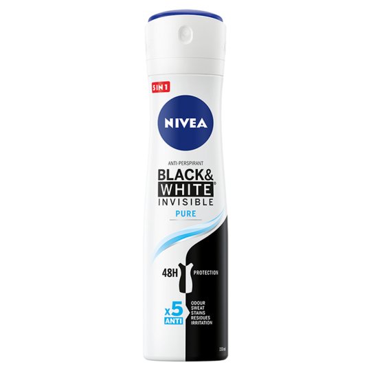 NIVEA Black&White Invisible Pure Antyperspirant w aerozolu 150 ml