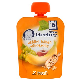 Gerber Deserek Jabłko banan winogrona z musli po 6 miesiącu 90 g