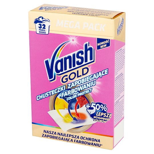 Vanish Gold Color Protect Chusteczki zapobiegające farbowaniu 32 prania (16 sztuk)
