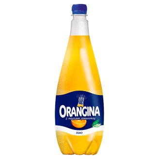 Orangina Zero Orzeźwiający napój gazowany z sokiem i miąższem pomarańczy 1,4 l