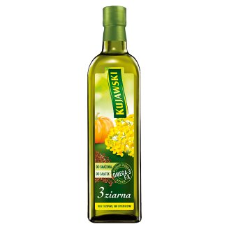 Kujawski 3 ziarna Olej z rzepaku lnu i pestek dyni 750 ml