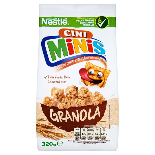 Znalezione obrazy dla zapytania Nestlé Cini Minis Płatki śniadaniowe granola