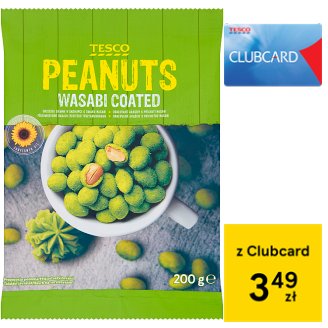 Tesco Orzeszki ziemne w skorupce o smaku wasabi 200 g