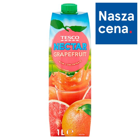 Tesco Nektar z czerwonych grejpfrutów z zagęszczonego soku 1 l