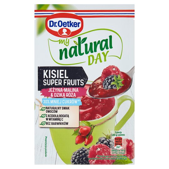 Dr. Oetker my natural day Kisiel Super Fruits jeżyna-malina & dzika róża 28 g