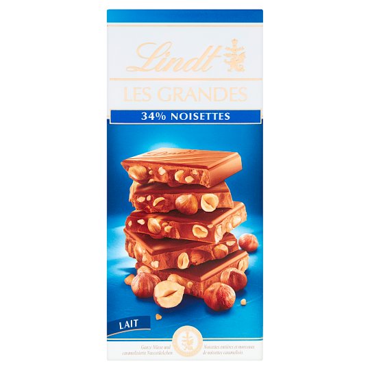 Lindt Les Grandes Szwajcarska czekolada mleczna z orzechami laskowymi 150 g