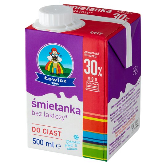 Łowicz Łowicka Long Life Lactose Free Cream UHT 30% 500 ml