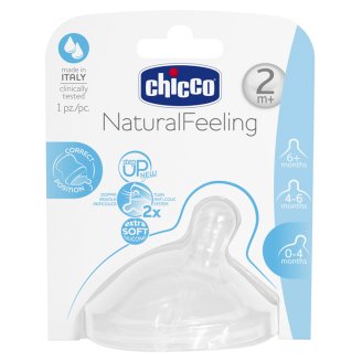 Chicco NaturalFeeling Smoczek na butelkę silikonowy 2 m+