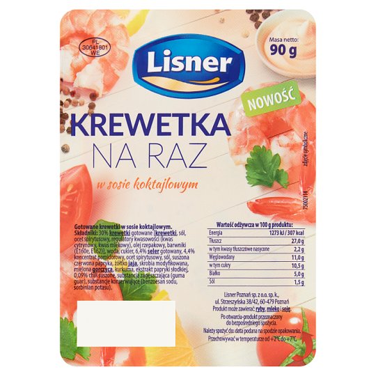 Lisner Krewetka na raz w sosie koktajlowym 90 g