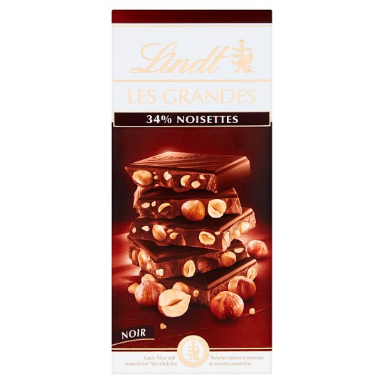 Lindt Les Grandes Szwajcarska czekolada deserowa z orzechami laskowymi 150 g