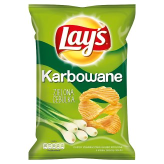 Lay's Karbowane o smaku Zielona Cebulka Chipsy ziemniaczane 150 g