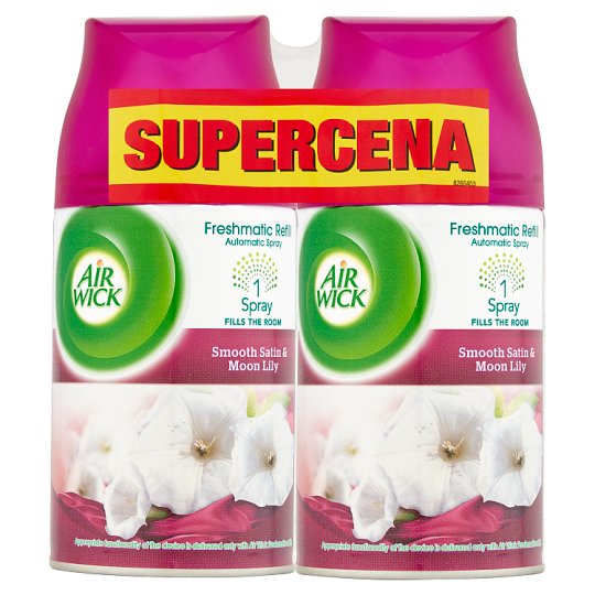 Air Wick Wkład do automatycznego odświeżacza powietrza Księżycowa lilia otulona satyną 2 x 250 ml