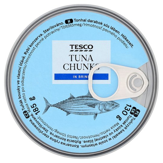 Tesco Tuńczyk kawałki w sosie własnym 185 g
