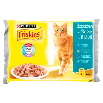Friskies w sosie Pełnoporcjowa karma dla dorosłych kotów 400 g (4 sztuki)