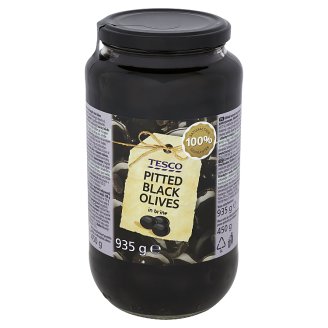 Tesco Oliwki czarne bez pestek w zalewie solnej 935 g