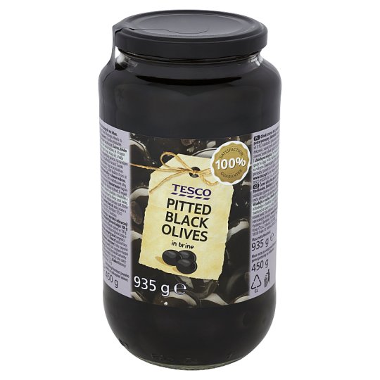 Tesco Oliwki czarne bez pestek w zalewie solnej 935 g