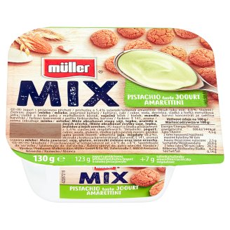 Müller Mix Jogurt o smaku pistacjowym z ciasteczkami amarettini 130 g