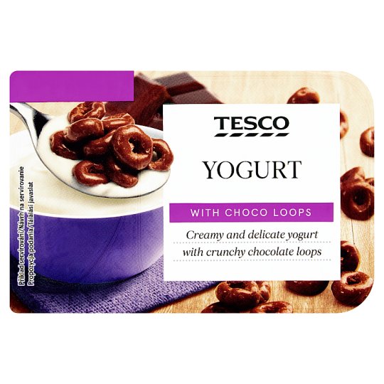 Tesco Jogurt z kółeczkami zbożowymi w czekoladzie mlecznej 150 g