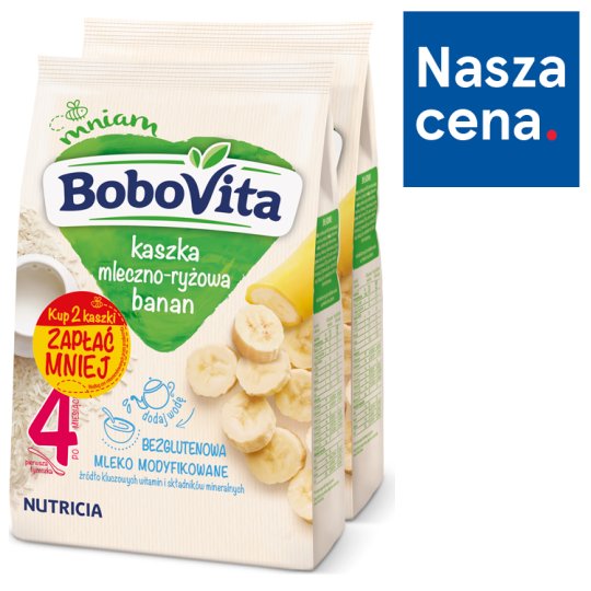 BoboVita Kaszka mleczno-ryżowa banan po 4 miesiącu 460 g (2 x 230 g)