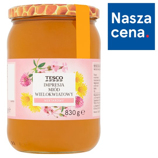 Tesco Impresja Miód wielokwiatowy nektarowy 830 g