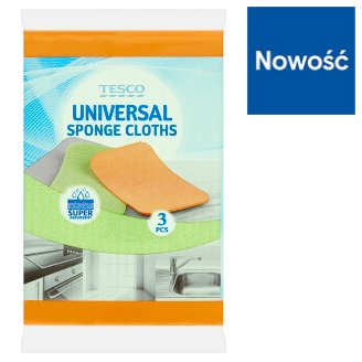 Tesco Ściereczki gąbczaste ekstra grube 3 sztuk