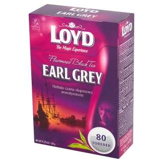 Loyd Earl Grey Herbata czarna ekspresowa aromatyzowana 120 g (80 torebek)