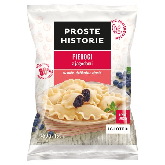 Proste Historie Pierogi z jagodami 450 g (15 sztuk)