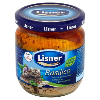 Lisner Basilico filety śledziowe w oleju z bazylią i czosnkiem 400 g