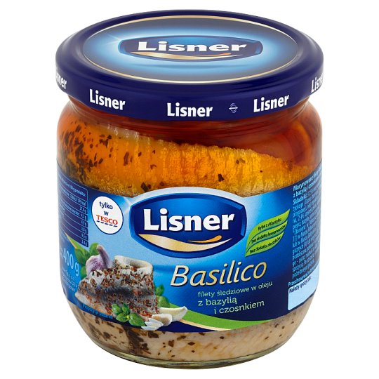 Lisner Basilico filety śledziowe w oleju z bazylią i czosnkiem 400 g
