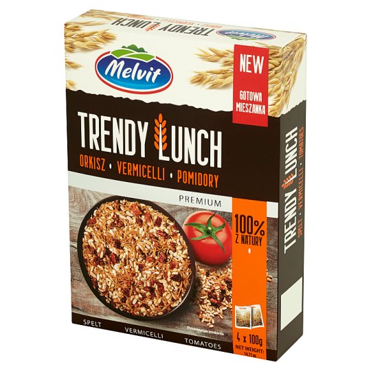 Melvit Premium Trendy Lunch orkisz vermicelli pomidory 400 g (4 saszetki)