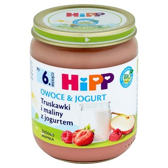 HiPP BIO Owoce & Jogurt Truskawki i maliny z jogurtem po 6. miesiącu 160 g