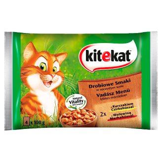 Kitekat Mięsna uczta w sosie Karma pełnoporcjowa 4 x 100 g