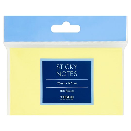 Tesco Karteczki samoprzylepne 76 mm x 127 mm 100 sztuk