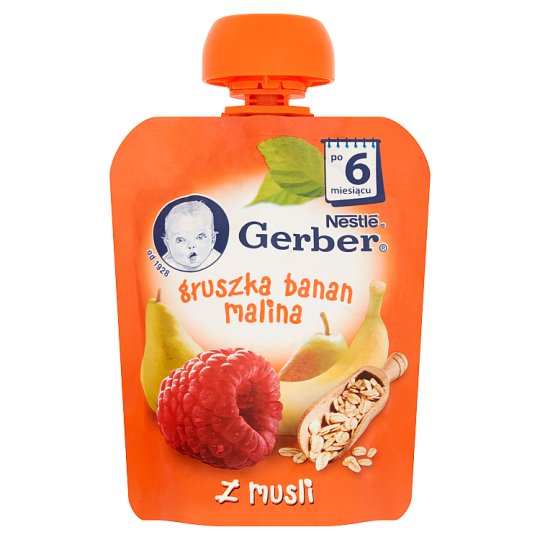 Gerber Deserek Gruszka banan malina z musli po 6 miesiącu 90 g