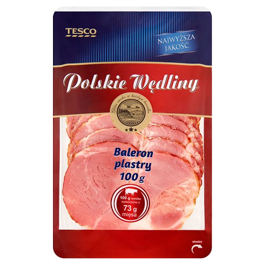 Tesco Polskie Wędliny Baleron plastry 100 g
