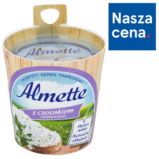Almette z czosnkiem niedźwiedzim Puszysty serek twarogowy 150 g