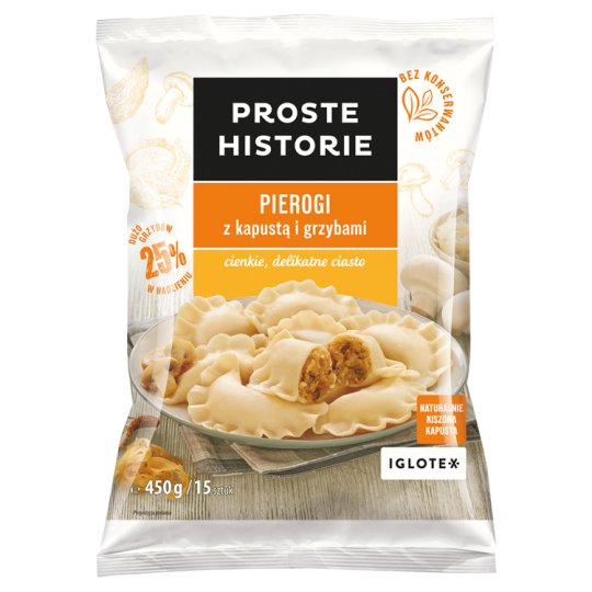 Proste Historie Pierogi z kapustą i grzybami 450 g (15 sztuk)