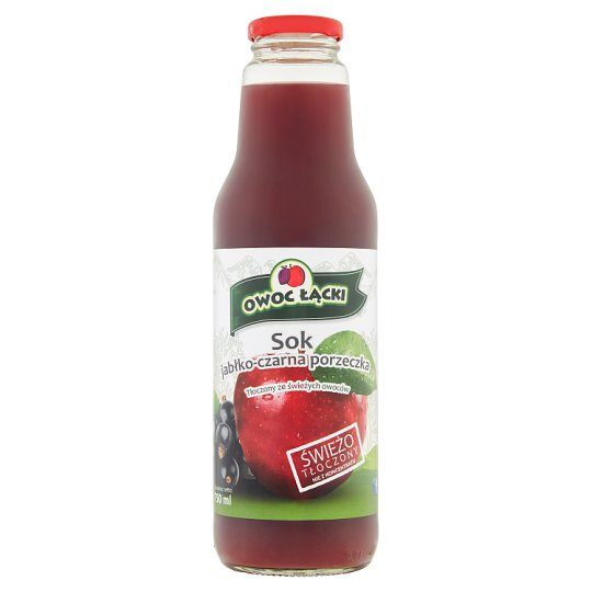 Owoc Łącki Sok jabłko-czarna porzeczka 750 ml